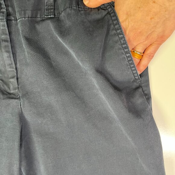 Talbots Size 12 Navy Blue Cotton Chino Shorts Flat Front *Flaw - Picture 5 of 7